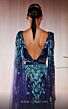 MNM Couture E0044 Double Cape Plunging Neckline Embroidered Dress
