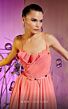 MNM Couture E0045 Spaghetti Straps Pleated Metallic Dress
