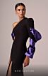 MNM Couture E0067 Mismatched Sleeves High Slit Dress