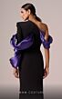 MNM Couture E0067 Mismatched Sleeves High Slit Dress