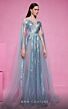 MNM Couture E0070 Floor-Length Sleeves Embroidered Illusion Dress