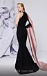 MNM Couture E0072 One Sleeve High Neck Two Tone Dress