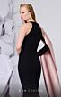 MNM Couture E0072 One Sleeve High Neck Two Tone Dress
