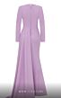 MNM Couture E0073 Panel Train Long Sleeve Bateau Neck Dress