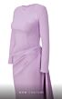 MNM Couture E0073 Panel Train Long Sleeve Bateau Neck Dress
