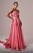 MNM Couture E0079 Belted Waist Strapless Print Dress