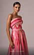 MNM Couture E0079 Belted Waist Strapless Print Dress