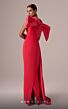 MNM Couture E0081 Bow Back Side Overskirt High Neck Dress