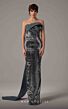 MNM Couture E0087 Watteau Train Strapless Embroidered Dress