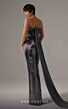 MNM Couture E0087 Watteau Train Strapless Embroidered Dress