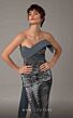 MNM Couture E0087 Watteau Train Strapless Embroidered Dress