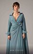MNM Couture E0093 Cape Sleeve A-Line Wing Collar Dress