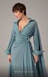 MNM Couture E0093 Cape Sleeve A-Line Wing Collar Dress