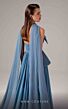 MNM Couture E0096 Panel Train Collared Neckline Peplum Dress