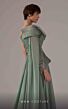 MNM Couture E0097 Cape Train One Sleeve Ruched Top Dress