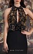 MNM Couture EZ0029 Center Slit Floral Top Halter Neck Dress