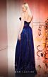 MNM Couture E0049 Illusion Skirt Asymmetric Neck Royal Blue Dress