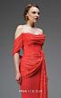 MNM Couture E0104 Asymmetric Off The Shoulder Fitted Dress