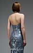 MNM Couture E0105 Fitted Strapless Sequin Silver Dress