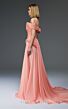 MNM Couture E0113 Overskirt A-Line Off The Shoulder Salmon Dress