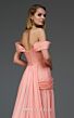 MNM Couture E0113 Overskirt A-Line Off The Shoulder Salmon Dress