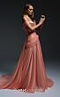 MNM Couture E0113 Overskirt A-Line Off The Shoulder Salmon Dress