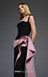 MNM Couture E0117 Side Tail Black Sweetheart Neck Column Dress