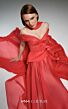 MNM Couture E0119 Peplum Waist Ruched Bodice Organza Dress