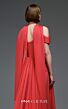 MNM Couture E0119 Peplum Waist Ruched Bodice Organza Dress
