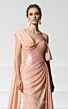 MNM Couture F03017 Asymmetric Neck Chiffon Draped Dress