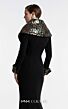MNM Couture F03019 Long Sleeve Collared Neck Black Dress
