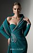 MNM Couture F03038 Long Sleeve Asymmetric Neck Crepe Dress