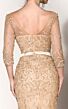 MNM Couture 0767 Three Quarter Sleeve V-Neck Beaded Dress