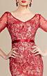 MNM Couture 0767 Three Quarter Sleeve V-Neck Beaded Dress