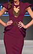 MNM Couture 2295 Embellished Neckline Cap Sleeve Peplum Dress