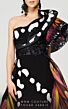 MNM Couture 2381 Long Overskirt One Shoulder Butterfly Print Dress