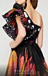 MNM Couture 2381 Long Overskirt One Shoulder Butterfly Print Dress
