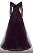 MNM Couture 2490 Sheer Long Sleeve Off-The-Shoulder Dress