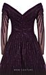 MNM Couture 2490 Sheer Long Sleeve Off-The-Shoulder Dress