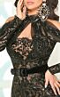 MNM Couture 2514 High Neck Cold Shoulder Lace Dress