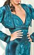 MNM Couture 2517 Bolero Jacket Plunging Neck Glitter Dress