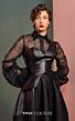 MNM Couture 2520 Wing Collar Sheer Sleeve Dress
