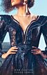 MNM Couture 2522 Bishop Sleeve Illusion Neckline Embroidered Dress