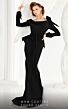 MNM Couture 2540 Pleated Top Long Sleeve Peplum Dress