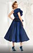 MNM Couture 2565 One Shoulder Pleated Midi Dress