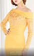 MNM Couture 2578 Asymmetrical Neckline Long Sleeve Dress