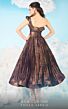MNM Couture 2617 One Shoulder Pleated Metallic Dress