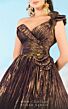 MNM Couture 2617 One Shoulder Pleated Metallic Dress