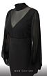 MNM Couture 2637A Bishop Sleeves High Neck Dress