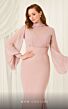 MNM Couture 2637B Bishop Sleeves High Neck Dress